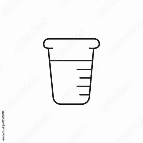 beaker measuring cup icon sign vector