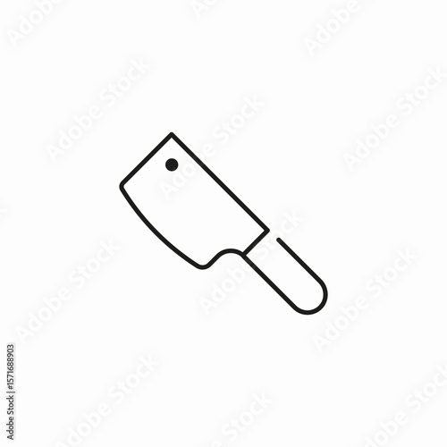 butcher meat cleaver icon sign vector