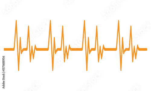 Abstract orange heartbeat line graphic representing health and rhythm