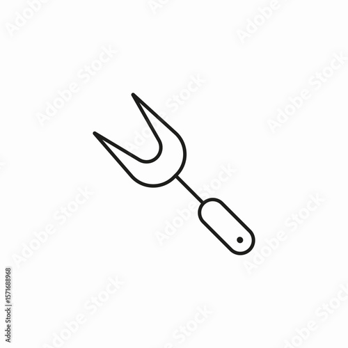 carving meat fork icon sign vector