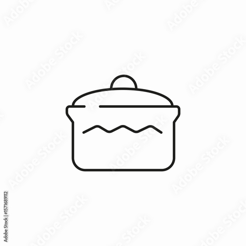 cooking pot lid icon sign vector