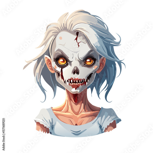 Cartoon horror Character – Vector Illustration on White Background for Halloween and Spooky Design Themes

