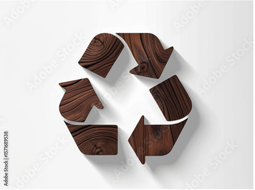 wooden recycle symbol