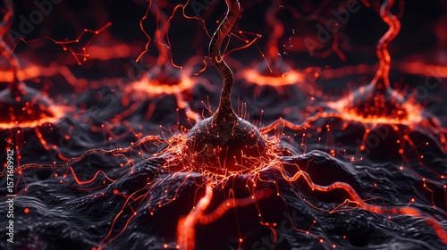 Wallpaper Mural Advanced neural network visualized as a glowing 3D structure of interconnected nodes and circuits. 32k, full ultra HD, high resolution Torontodigital.ca