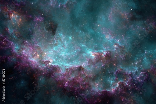 Exploring the vibrant colors of an abstract cosmic space galaxy with swirling textures in a mesmerizing celestial landscape