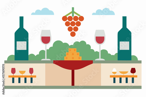 wine bottle and glass