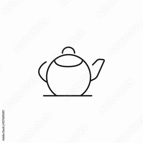 round tea pot icon sign vector
