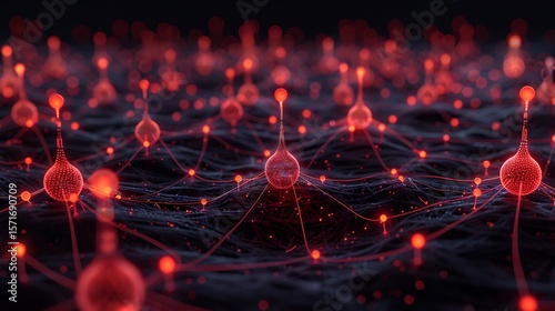 Wallpaper Mural Advanced neural network visualized as a glowing 3D structure of interconnected nodes and circuits. 32k, full ultra HD, high resolution Torontodigital.ca