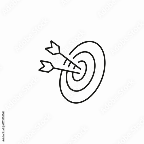 two arrows target icon sign vector