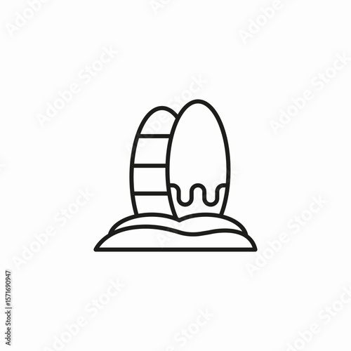two surf boards icon sign vector