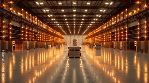 Wallpaper Mural Advanced robotics stacking steel sheets efficiently in an AI-controlled storage bay. 32k, full ultra HD, high resolution Torontodigital.ca