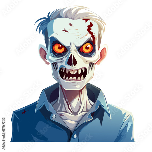 Cartoon horror Character – Vector Illustration on White Background for Halloween and Spooky Design Themes

