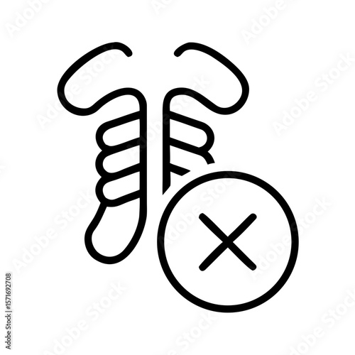 No X-Ray symbol with crossed out bones in modern outline style  