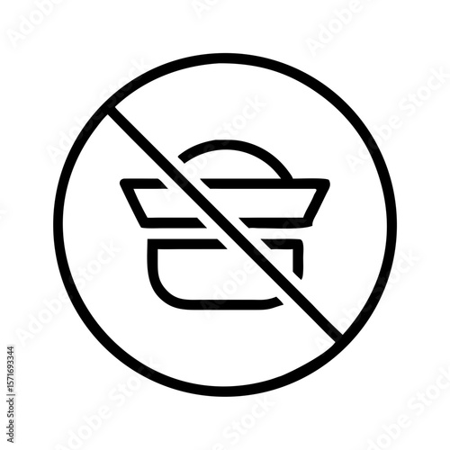 No overconsumption symbol in minimalist black and white design  