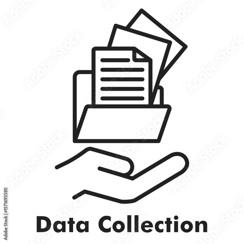 Data Collection Icon - Line Style