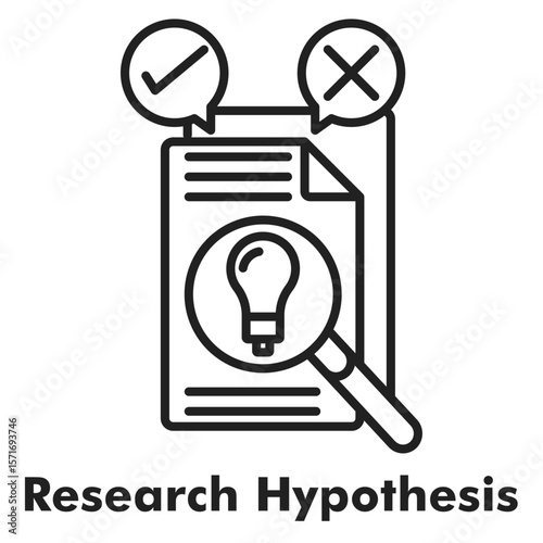 Research Hypothesis Icon - Line Style