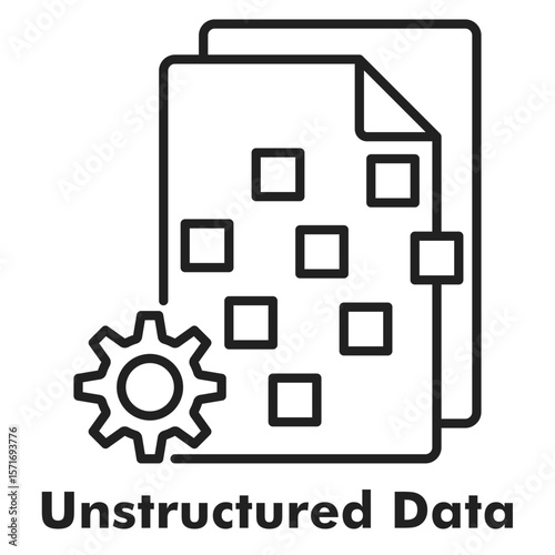 Unstructured Data Icon - Line Style