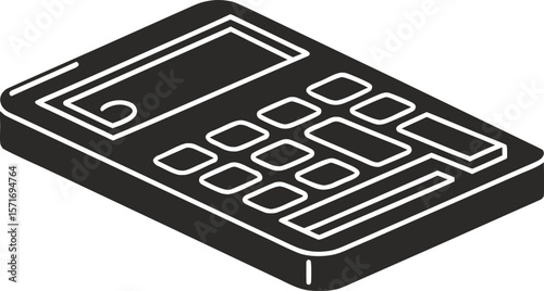 Simple Calculator Icon Isometric Design for Math, Finance, and Accounting