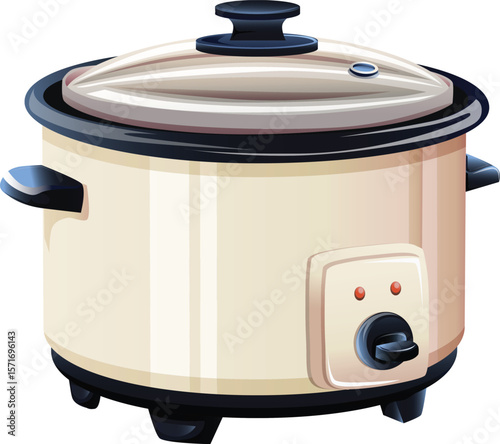 rice cooker kitchen utensil realistic style
