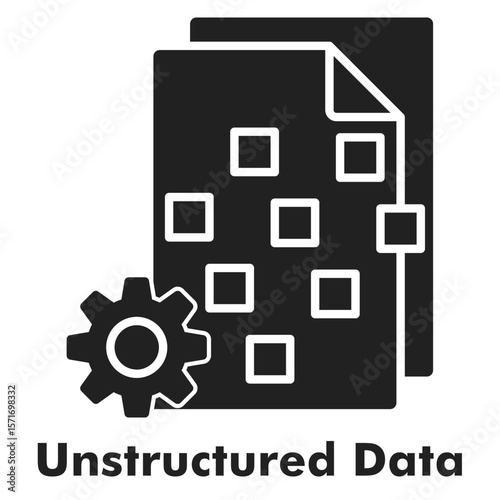 Unstructured Data Icon - Glyph Style