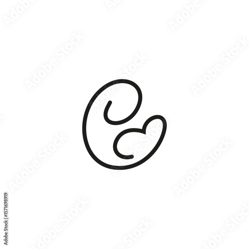 breastfeeding mother logo with minimalist linear design style
