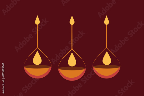 vector illustration of a burning candle