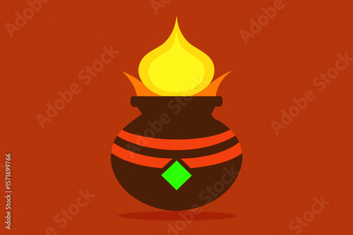 kalash vector illustration of a fire burning