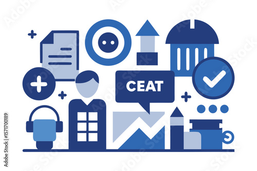  KPI Dashboard and Business Performance Analytics with Graphs and Target Icons – Flat Office Illustration