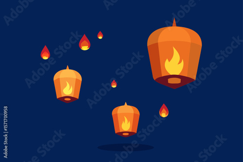 vector illustration of an old lamp