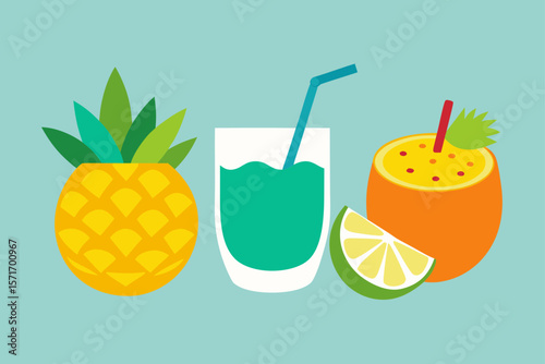 pineapple juice and fruits