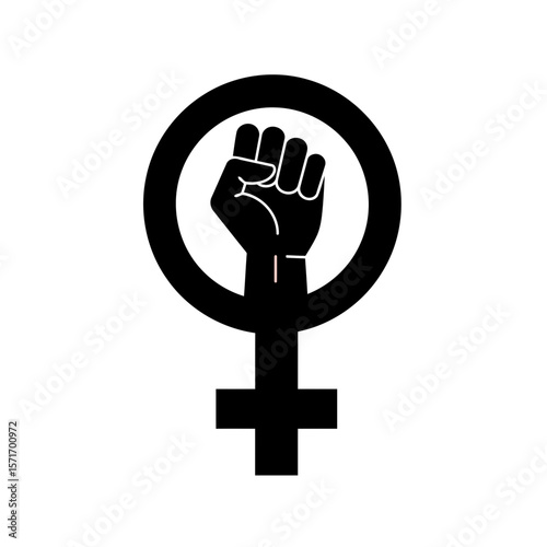 A feminist power symbol vector icon