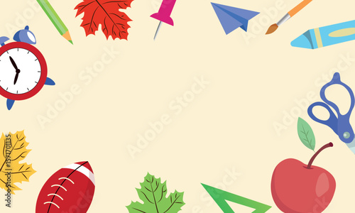 school background with stationery