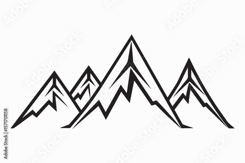 mountain icon set vector art