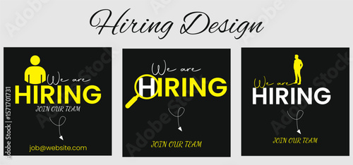 We are hiring job vacancy social media post banner design template. We are hiring job vacancy square web banner design