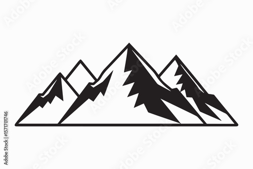 mountain icon set vector art