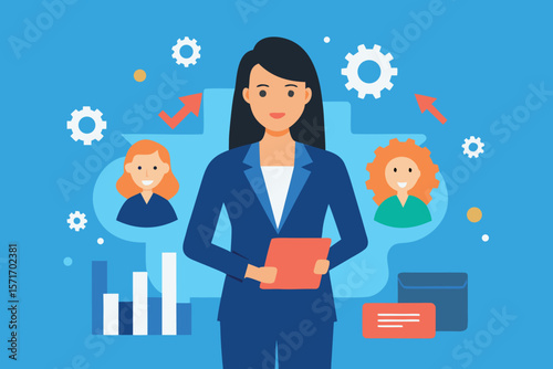 Team Meeting and Idea Generation – Flat Business Concept Illustration