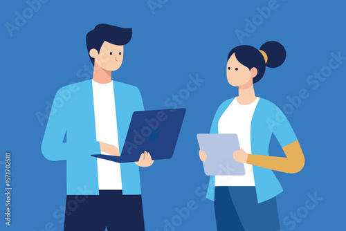 Team Meeting and Idea Generation – Flat Business Concept Illustration
