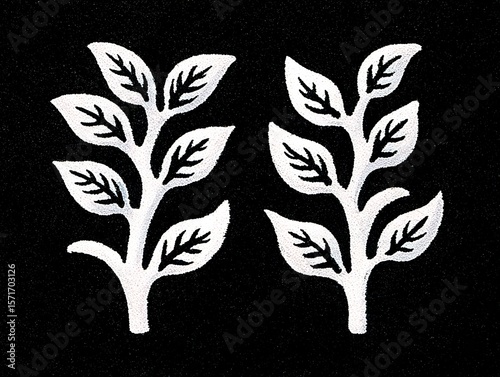 minimalist plant sprout icon: clean lines for growth - perfect for sports interior posters and modern decor