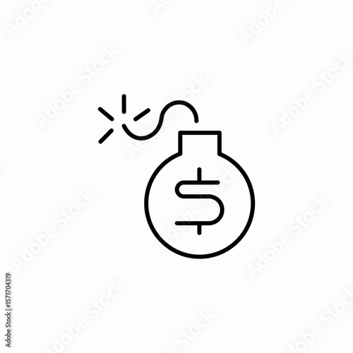 exploding money bomb icon sign vector