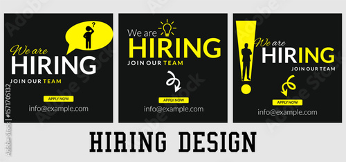 We are hiring announcement vector creative design and social media post template, We are Hiring poster, Job vacancy advertising template, Corporate Job Vacancy Banner Designs, Hiring Job flyer design