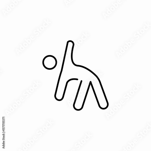 person bending over icon sign vector