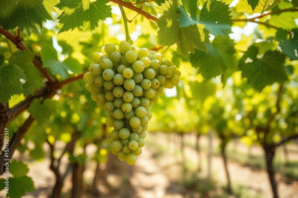 Fototapeta premium Sun-Kissed Grapes: Penedes Vineyard Abundance