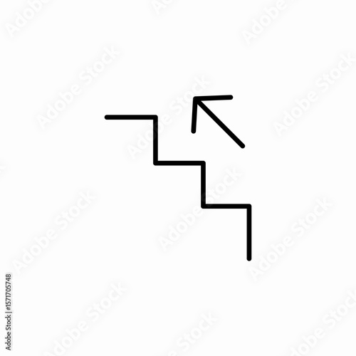 stairs up arrow icon sign vector