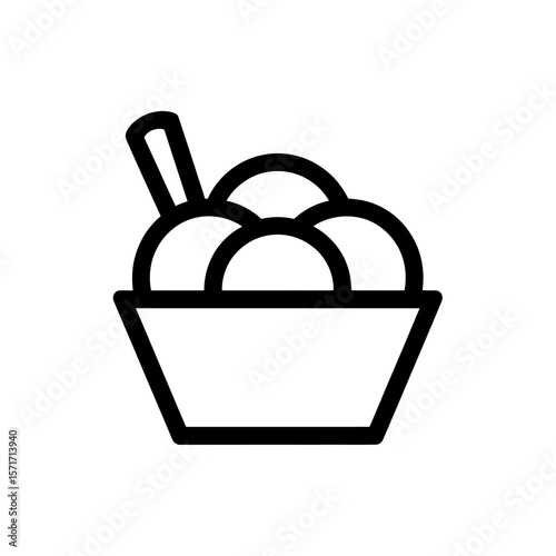 Bowl of Ice Cream with Spoon Dessert Sweet