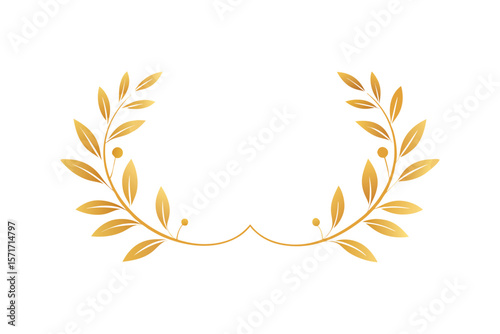 Elegant Gold Floral Border With Soft Watercolor Leaves