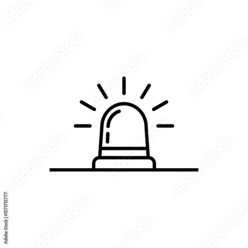 An urgent beacon calls for attention and action emergency alert with simple black line art and