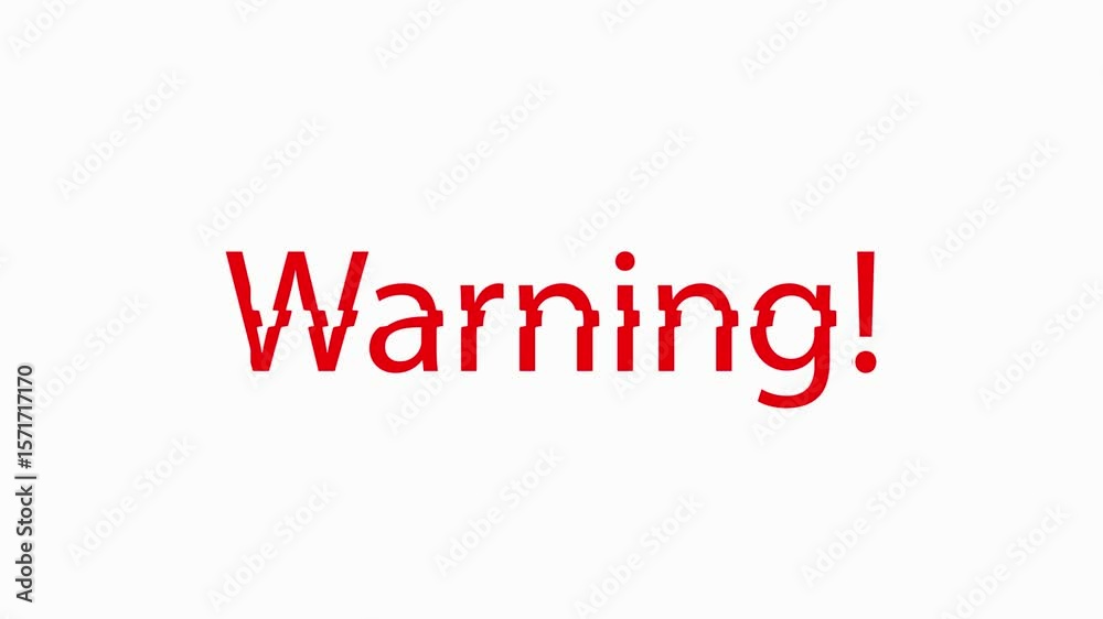 4K Animated Warning Text Loop I Glitch Red Alert Motion Graphic 4K Animated Warning Text Loop I Glitch Red Alert Motion Graphic