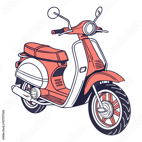 Modern Electric Scooter Isolated Vector Illustration