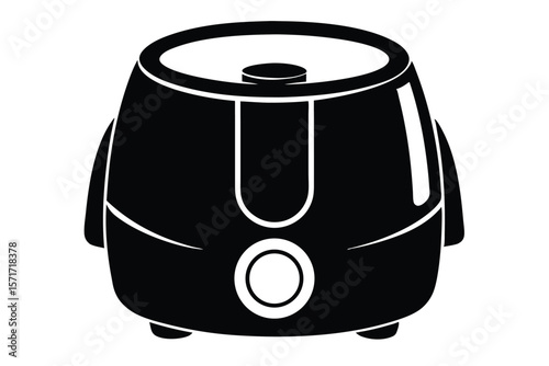 Black and White Graphic Icon of a Stylish Modern Humidifier Appliance Vector Image