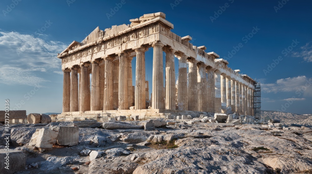 Obraz premium Ancient temple ruins on a hilltop